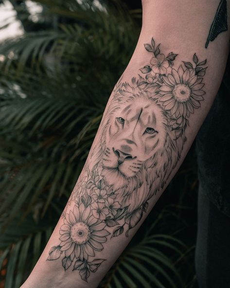 Unique Animal Tattoos, Animal Tattoos For Women, Cute Animal Tattoos, Sunflower Tattoo Shoulder, Sunflower Tattoo Small, Quarter Sleeve Tattoos, Tattoos Meaningful, Orchid Tattoo, Mother Tattoos