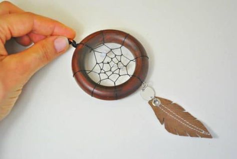 Upcycled Mini Dreamcatchers Wood & Organic Curtain Rings Crafts, Leather And Beads, Gypset Style, Upcycled Wood, Upcycle Repurpose, Scouts Crafts, Curtain Rings, Salvaged Wood, Curtains With Rings