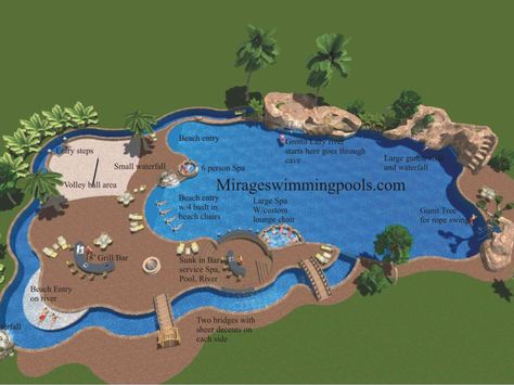 Bloxburg Pool Ideas, Lazy River Pool, Dream Backyard Pool, Pools Backyard Inground, Lazy River, Backyard Pool Landscaping, Pool And Spa, Dream Pools, Backyard Pool Designs