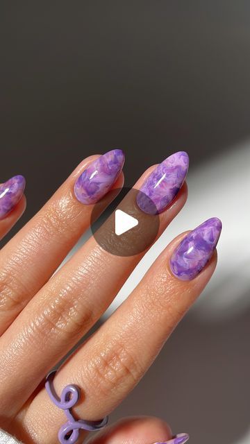 Purple Blooming Gel Nails, Purple Marble Nails, Jelly Gloss, Jelly Nail Polish, Jelly Nail, Lilac Nails, Purple Marble, Jelly Nails, Marble Nails