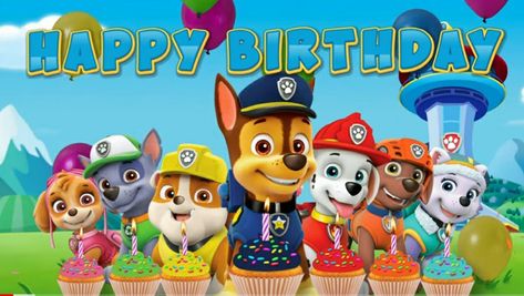 Happy Birthday Paw Patrol, Anniversary Pics, Paw Patrol Birthday Invitations, Animal Paintings Acrylic, Happy 4th Birthday, Anniversary Pictures, Paw Patrol Birthday, Pretty Photos, Facebook Cover Photos