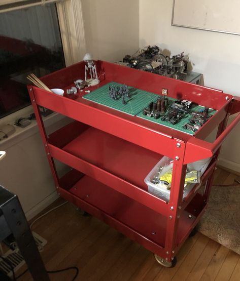 Harbor Freight Workbench, Mechanics Tool Chest, Steel Workbench, Harbor Freight Tools, Flow State, Plastic Bins, Home Workshop, Work Desk, How To Set Up