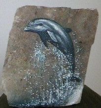 Dolphin Painting, Dolphin Art, Painted Rock Animals, Stone Art Painting, Seashell Painting, Painted Rocks Diy, Rock Painting Patterns, Pallet Painting, Rock Decor