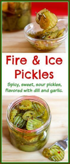 Fire And Ice Pickles, Sour Pickles, Canning Pickles, Spicy Pickles, Pickle Recipe, How To Make Fire, Homemade Pickles, Pickled Veggies, Diet Vegetarian