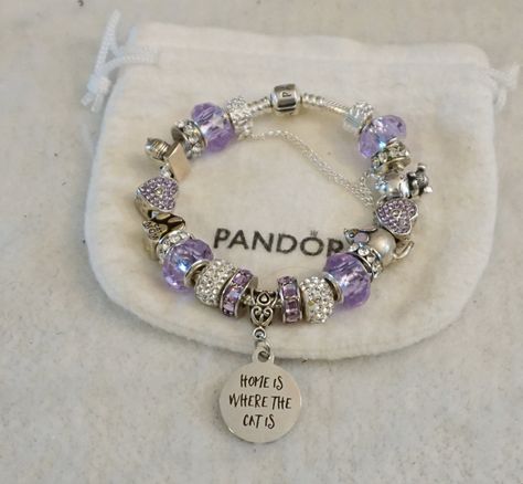 Cat Butt, Cat Lover, Crazy Cat Lady - Authentic Pandora bracelet Purple Pandora, Pandora Pink, Pandora Bracelet Charms, San Clemente, Life Hack, Crazy Cat, Purple Crystals, Pandora Bracelets, Bracelet Clasps