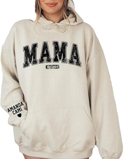 Giantbighands Custom Grandma Sweatshirt with Date and Children Name on Sleeve, Personalized Grandma Est Sweatshirt Grandma Sweatshirt, Birthday Gift For Mom, Kids Names, Personalized Grandma, New Mom Gift, Mom Sweatshirt, Fathers Day, Mothers Day