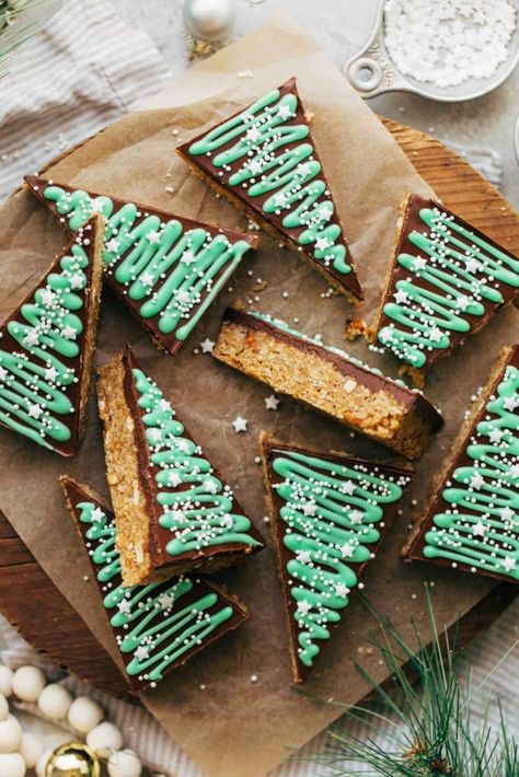 Peanut Butter Christmas Trees, Butternut Bakery, Peanut Butter Jar, Christmas Baking Recipes, Peanut Butter No Bake, Butter Bars, Tree Cookies, Peanut Butter Filling, Peanut Butter Bars