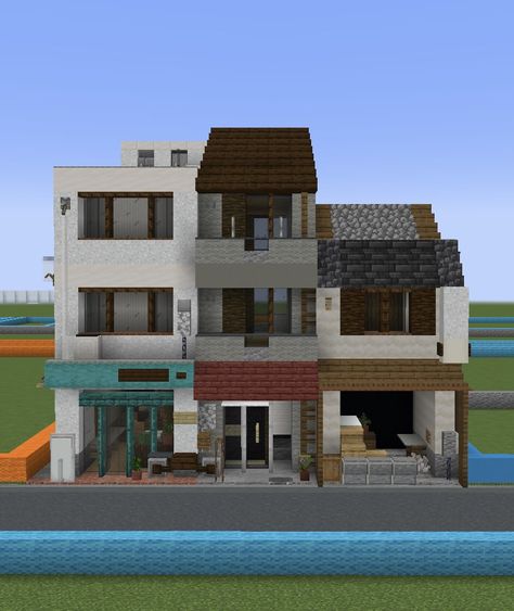 Tiny House Japan, Minecraft Skyscraper, Villa Minecraft, Minecraft Modern City, Korean House, Japanese House Design, Minecraft City Buildings, Japan City, Minecraft Structures