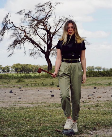 Safari Aesthetic Outfit, Kemeja Outfit, Safari Outfit Women, Dress And Sneakers Outfit, Safari Outfit, Safari Outfits, 12 Monkeys, Safari Dress, Chamber Music