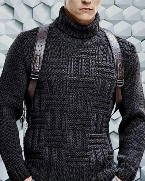 Knitted Sweater Men Pattern, Sweater Design For Men, Men In Turtlenecks, Knitted Sweaters Men, Men Knitted Sweater, Mens Knit Sweater Pattern, Easy Sweater Knitting Patterns, Mens Knitwear, Mens Knit Sweater