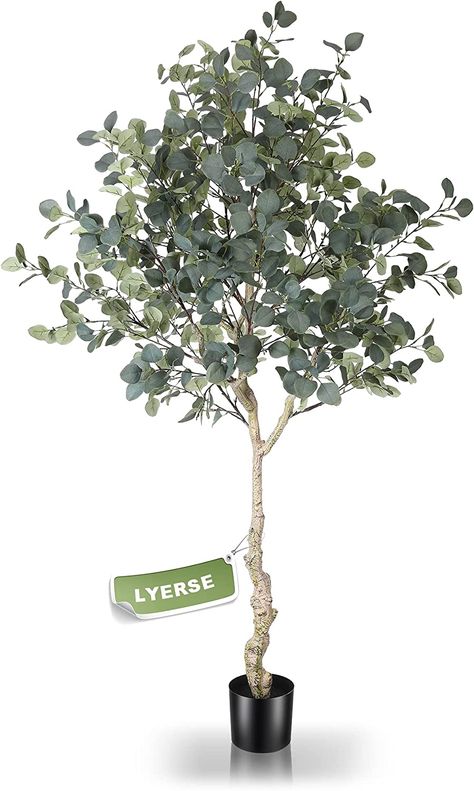 Eucalyptus Stems, Office House, Faux Eucalyptus, Fake Trees, House Living Room, Fiddle Leaf Fig Tree, Artificial Eucalyptus, Eucalyptus Tree, White Ceramic Vases