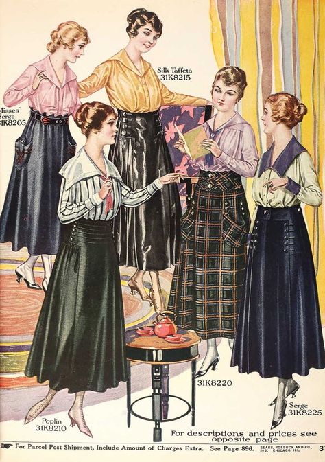 1917 Fashion, 1916 Fashion, 1915 Fashion, Skirt Shapes, 1918 Fashion, Edwardian Skirt, Walking Skirt, Fashion 1910, 1910s Fashion