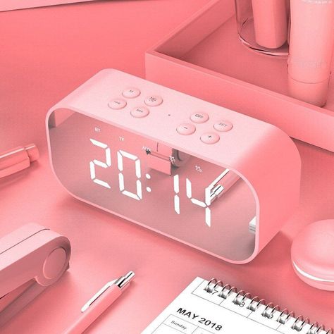 Desain Pantry, Led Alarm Clock, Mini Bluetooth Speaker, Sound Boxes, Pastel Pink Aesthetic, Cat Valentine, Kawaii Room, Cute Room Decor, Bluetooth Speakers