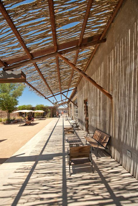 The Capri, Marfa, TX  Landscape by Ten Eyck Landscape Architects Moon House, Marfa Tx, Lake Flato, Landscape Architects, Shade Structure, Yard Ideas, Landscape Architect, Here Comes The Bride, Garden Styles