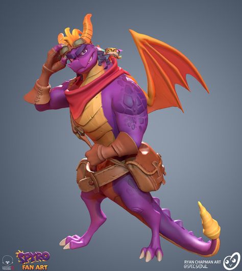 ArtStation - Adult Spyro Fan Art, Ryan Chapman Spyro Fanart, Spyro Art, Spyro Characters, Nicholas Kole, Spyro And Cynder, Beast Creature, Spyro The Dragon, It Original, Up All Night