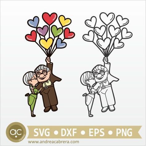 carl y ellie vector Up Valentines Disney, Carl And Ellie Drawing Easy, Up Carl Y Ellie Dibujo, Carl And Ellie Tattoo, Up Pixar Art, Up Movie Tattoo, Up Carl Y Ellie, Disney Movie Up, Up Carl And Ellie