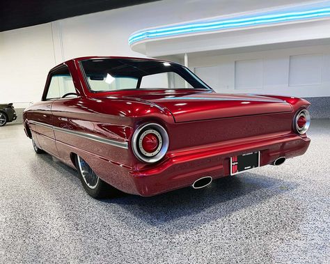 Turn Heads And Drop Jaws With This 1963 Ford Falcon Restomod | Carscoops 65 Ford Falcon, 1963 Ford Falcon, Ford Galaxie, Ford Falcon, Barrett Jackson, Aftermarket Wheels, Air Ride, New Engine, Stock Car