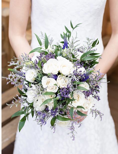 Lavender Hydrangea Bouquet, White Roses With Purple Accents, Lavender And White Bridal Bouquet, Purple And White Wedding Flowers Lavender Bouquet, Lavender And White Rose Bouquet, Lavender And Eucalyptus Wedding Bouquet, White Bouquet With Purple Accents, Lavender And Rose Bouquet, Bridal Bouquet With Lavender