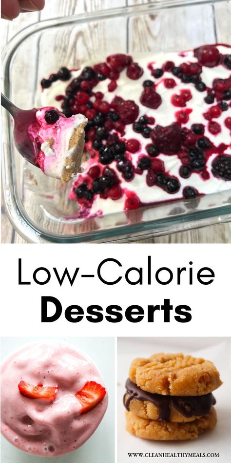 These low-calorie dessert recipes actually taste good and will satisfy your sweet tooth in the best possible way for your health. Low Calorie Desserts Easy, Low Calorie Sweet Snacks, Low Calorie Cheesecake, Low Calorie Sweets, Healthy Protein Desserts, Low Calorie Recipes Easy, Low Calorie Baking, Protein Ice Cream Recipes, Low Cal Dessert