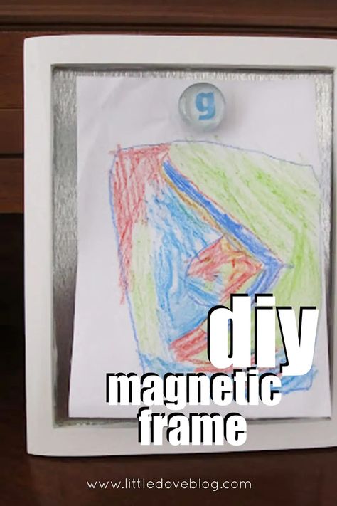 DIY magnetic frame tutorial. Perfect for displaying your child's art! Magnetic Art, Frame Tutorial, Galvanized Sheet Metal, Frames Diy, Pet Frame, Household Help, Magnetic Frame, Magnetic Frames, Shadow Boxes