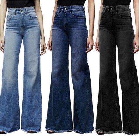 ac796a52db3f16bbdb6557d3d89d1c5adesc51785195ri Washed Denim Pants, Womens Boyfriend Jeans, Womens Flare Jeans, Elastic Jeans, High Waist Wide Leg Jeans, Jeans Store, Womens Capri Pants, Flare Denim Jeans, Patterned Jeans