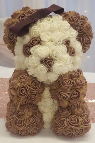 How To Make A Rose Bear, Rose Bears Ideas, Rose Bears, Rose Teddy Bear, Flower Bear, Luxury Flower Bouquets, Rose Bear, Rose Crafts, Flower Box Gift