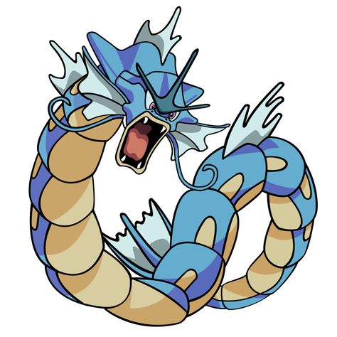 Pokemon #130 Gyarados King of the seas and evolved form of Magikarp. Gyrados Pokemon Art, Pokémon Mural, Gyarados Art, Gyarados Tattoo, What Pokemon Are You, Red Gyarados, Pokemon References, Latios Pokemon, Pokemon Gyarados