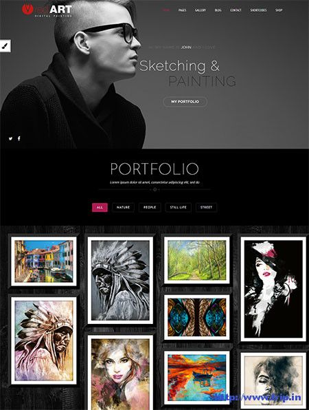 15+ Best Artist Portfolio WordPress Themes 2021 - Frip.in Artist Portfolio Ideas, Artist Website Design, Artist Template, Art Portfolio Website, Online Portfolio Design, Artist Portfolio Website, Freelance Web Design, Portfolio Design Layout, Portfolio Website Design