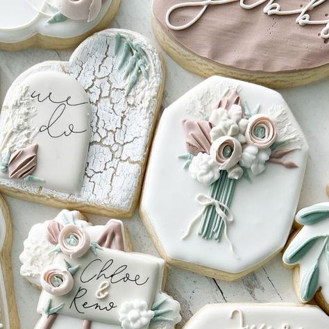 Boho Wedding Cookies Decorated, Boho Wedding Cookies, Wedding Cookies Decorated, Bridal Cookies, Sugar Cookie Icing, Cookie Icing, Cookies Decorated, Wedding Cookies, Hanging Macrame