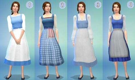 Here are Belle’s outfits from the 1991 Disney movie “Beauty and the Beast” (and a couple from the others). Sims 4 Beauty And The Beast Cc, Sims Princess, Sims Disney, Stardust Dress, Princess Belle Dress, Belle Hairstyle, Belle Disney, Belle Dress, Sims4 Cc