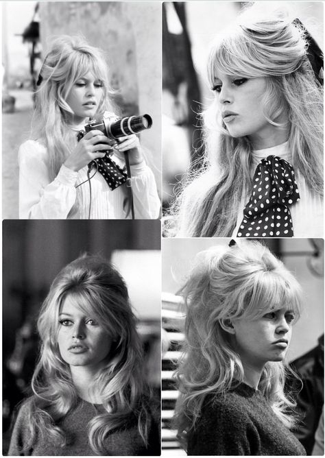 Brigitte Bardot's Hair -- Classic Half-Up Half-Down Bouffant Bridget Bardot Hair, Brigitte Bardot Hair, Bardot Hair, 60 Hair, 60s Hair, 70s Hair, Bardot Style, Bouffant Hair, Actrices Hollywood