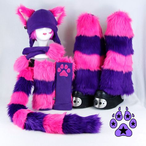 Pawstar Cheshire Cat combo!!!!! The Cheshire Cat was always my favorite character from Alice in Wonderland Cat Themed Outfits, Raptor Fursuit, Chester Cat, Decora Harajuku, Fursuit Tutorial, Pastel Punk, Evil Cat, The Cheshire Cat, Pentagram Necklace