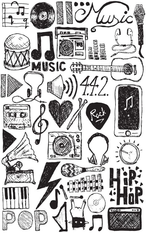 Music Doodles Art Print by Matt Andrews - X-Small Music Doodles, Music Art Drawing, Art Design Wallpaper, Music Sketch, Music Doodle, Modern Art Design, Notebook Doodles, Small Doodle, Doodle Vector