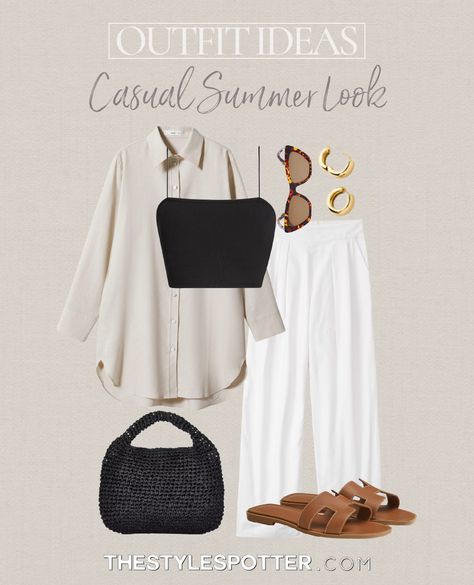 Hermes Oran Sandals Outfit, Beach Date Outfit, Modest Beach Outfit, Casual Date Night Outfit Summer, Outfit Ideas Vacation, Classic Summer Outfits, Linen Camisole, Hot Weather Outfits, Outfit Modest