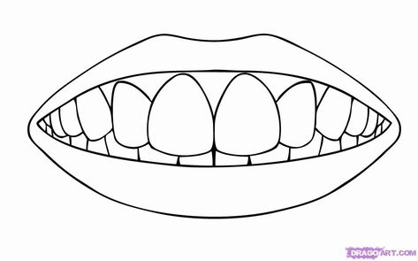 Teeth Coloring Page, Tooth Template, Dental Health Preschool Crafts, Coloring Page Preschool, Teeth Clipart, Dental Health Preschool, Teeth Drawing, Tooth Cartoon, Kids Teeth