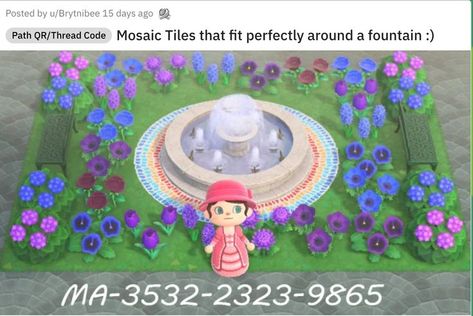 Acnh Fountain, Mosaic Tiles Design, Fountain Tile, Mosaic Tile Designs, Tiles Design, Mosaic Tiles, Animal Crossing, Mosaic, Tile