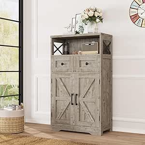 Freestanding Kitchen Pantry, Shelves Freestanding, Vertical Storage Cabinet, Farmhouse Storage Cabinets, Farmhouse Storage, Drawers And Shelves, Floor Storage, Cabinet With Drawers, Modern Storage Cabinet