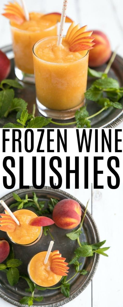 Wine slushies Slushie Recipes, Wine Slushie Recipe, Wine Slush, Wine Slushies, Summertime Cocktail, Peach Wine, Slushie Recipe, Wine Slushie, Protein Coffee