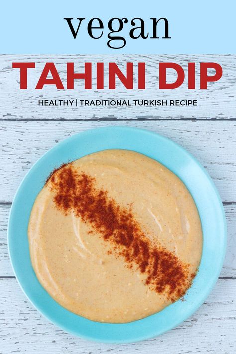 This traditional Mediterranean vegan tahini dip recipe is quick and easy to make, using only a few ingredients you likely already have. Accidentally vegan, gluten free, WFPB, and oil-free. #vegan #tahini #easydip Mediterranean Vegan, Accidentally Vegan, Tahini Dip, Paleo Appetizers, Tahini Recipe, Vegan Dip, Veggie Dip, Vegan Sauces, Paleo Snacks