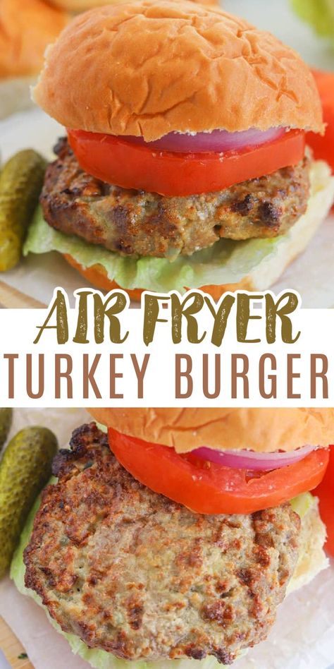 This Air Fryer Turkey Burgers is so good! One of my favorite recipes for the air fryer recipes. Turkey Burger Recipes Air Fryer, Burger Recipes Air Fryer, Turkey Burgers Air Fryer, Best Way To Cook Turkey, Air Fryer Turkey Burger, Burgers Air Fryer, Burger Air Fryer, Best Family Dinner Recipes, Air Fryer Turkey