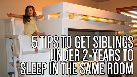 How to Get Kids Under 2 to Sleep in the Same Room- Tips for getting siblings (babies/newborns under 2 years old) to share a room. Kids Room Shared, Baby Items Must Have, Toddler And Baby Room, Sibling Room, Kids Room Desk, Kids Rooms Shared, Irish Twins, Small Kids Room, Room Tips