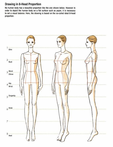 Body Drawing in 8-Head - Proportion (1) 8 Head Figure Drawing, Head Figure Drawing, Model Proportions, Anna Kiper, Proportions Fashion, Croquis Fashion, Fashion Figure Templates, Fashion Illustration Tutorial, Fashion Figure Drawing