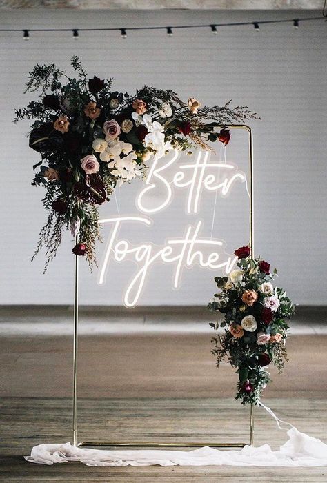 30 Clever & Funny Wedding Signs For Your Reception ❤ clever funny wedding signs glass sign with neon letters littlepineappleneon #weddingforward #wedding #bride Funny Wedding Signs, Photowall Ideas, Simple Beach Wedding, Wedding Neon Sign, Neon Wedding, Wedding Forward, Martha Stewart Weddings, Romantic Flowers, Marriage Ceremony