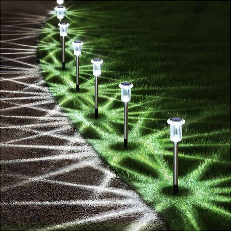 Pathway Garden, Solar Yard Lights, Solar Powered Garden Lights, Solar Path Lights, Led Landscape Lighting, Walkways Paths, Pathway Lights, Solar Pathway Lights, Walkway Lights