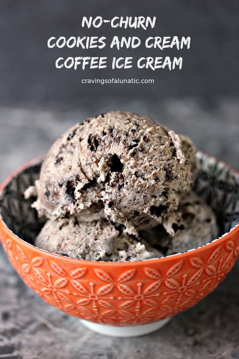 This No Churn Cookies and Cream Coffee Ice Cream is the perfect dessert recipe. Learn how to make your own homemade Oreo ice cream with this quick and easy summer recipe. Cookies And Cream Coffee, Homemade Oreo Ice Cream, Homemade Snickers, Oreo Ice Cream, Cream Ice Cream, Easy Ice Cream, Homemade Ice Cream Recipes, Coffee Ice, No Churn Ice Cream