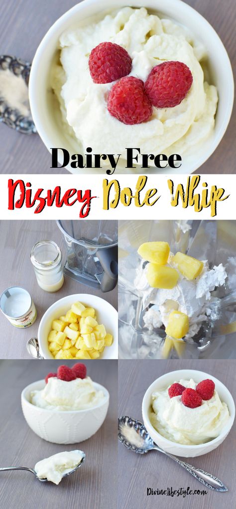 DIY Disney Dole Whip Dairy Free Recipe Divine Lifestyle Dairy Free Cool Whip Recipe, Dairy Free Jello Desserts, Dairy Free Summer Desserts, Dole Whip Disney Recipe, Dairy Free Cool Whip, Disney Dole Whip, Pineapple Dole Whip, Dole Whip Recipe, Dairy Free Recipe