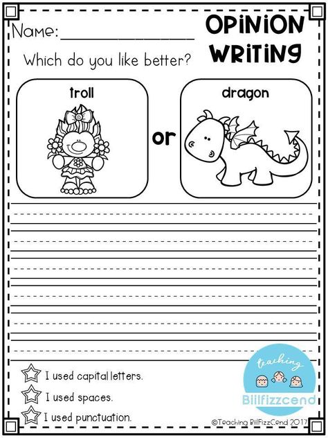 Kindergarten Sentences, Writing For First Grade, Second Grade Writing Prompts, Writing Picture Prompts, 1st Grade Writing Prompts, Free Writing Prompts, Opinion Writing Prompts, Second Grade Writing, Kindergarten Writing Prompts