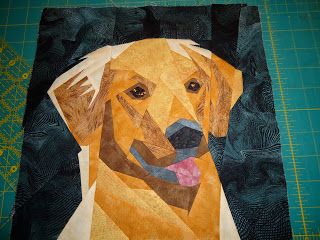 Golden Retriever Quilt Block Pattern, Golden Retriever Quilt Pattern, Playful Animals, Dog Quilts, Puppy Treats, Quilting Templates, Collage Ideas, Animal Quilts, Quilt Block Pattern