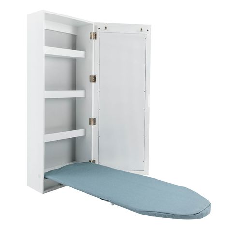 PRICES MAY VARY. 【Quality Materials】This wall-mounted ironing board is made of impact-resistant, high-strength quality MDF and metal, which is very strong, durable, and not easily deformed. 【Multi-functional】This wall-mounted ironing board is not only an ironing board but also an ideal dressing mirror. It can be used as a vanity or to view the effect of clothes immediately after ironing. 【Elegant Appearance】The regular rectangular ironing board presents a smooth, pristine white appearance to add Foldable Ironing Board, Ironing Board Cabinet, Ironing Board Storage, Wall Ironing Board, Wall Mounted Ironing Board, Ironing Boards, Board Storage, Life Color, Wall Mounted Cabinet