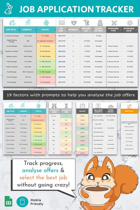 Job Application Tracker, Job Application Template, Application Template, Job Applications, Personal Organization, College Tips, Business Analyst, Types Of Lettering, College Hacks